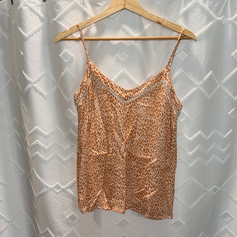 Orange animal print tank size small